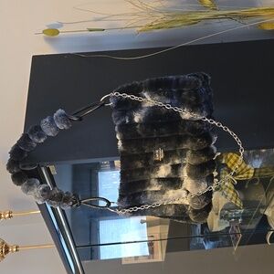 Black Fur Shoulder Bag